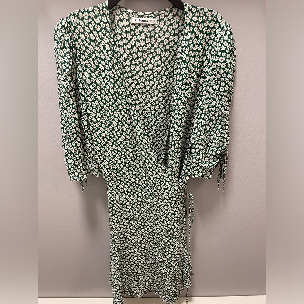 Sammy Green Floral Wrap Dress from Reformation - Picture 6 of 12
